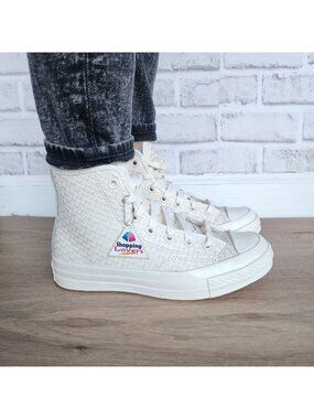 ❤️Converse Chuck 70 Woven Leather Hi Sz 7 Men's Shoes Sneakers Beige New A16402C